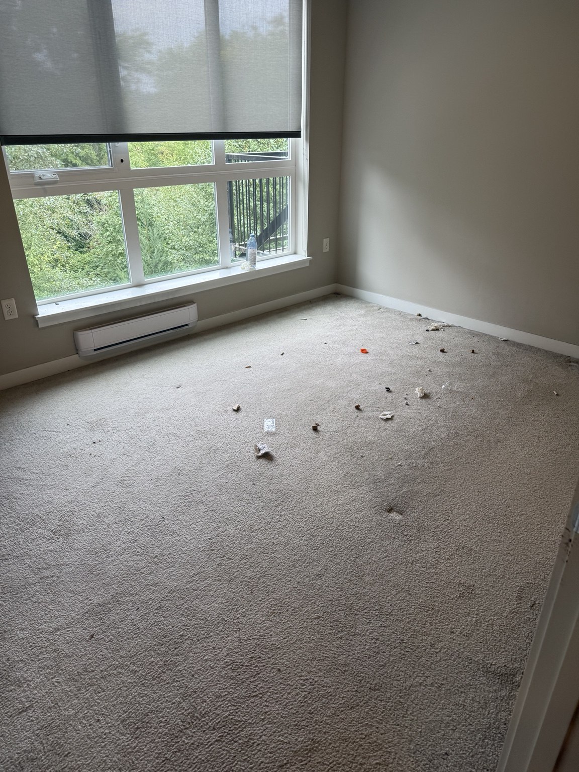 Move-out room cleaning before cleaning